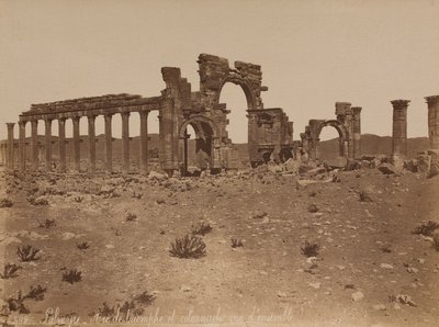 Palmyra: overview of the Triumphal Arch and Colonnade by Félix Bonfils