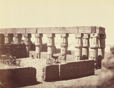 Temple of Luxor. General View of the Middle Colonnades [Thebes] by Félix Bonfils