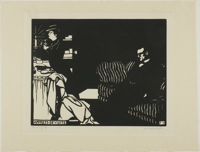 Getting Ready for a Visit, plate eight from Intimacies by Felix Edouard Vallotton