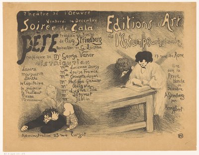 Program for a Gala Performance of Le Père, a Tragedy by August Strindberg at the Théâtre de l
