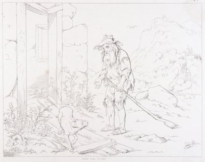 Rip Returns to His House in Ruins (Rip Van Winkle, illustration) by Felix Octavius Carr Darley