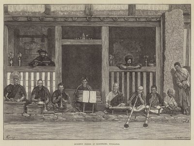 Buddhist Priests at Darjeeling, Himalayas by Felix Regamey