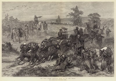The War, Turks hauling Guns up to the Front by Felix Regamey