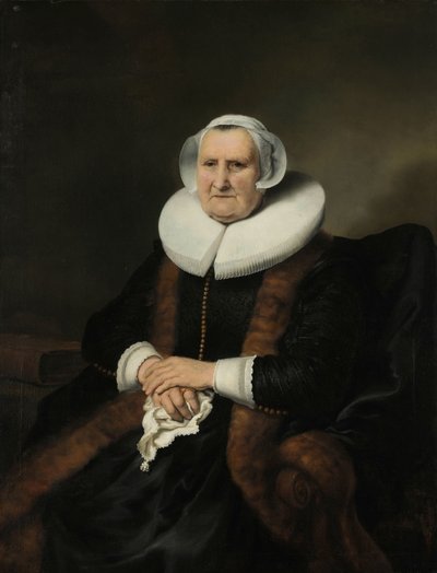 Portrait of an Old Lady, Possibly Elisabeth Bas by Ferdinand Bol (attributed to)