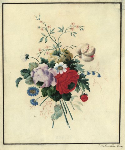 Roses, Tulips, Daisies by Ferdinand Georg Waldmüller