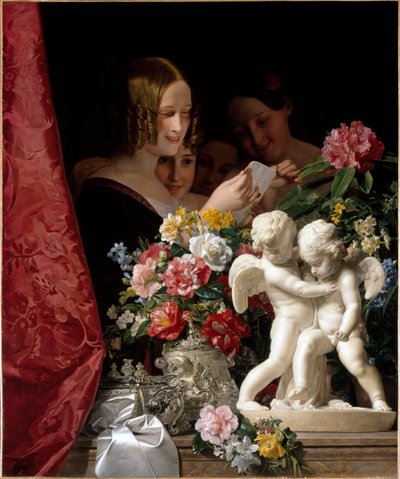 The Girls, Reading a Letter by Ferdinand Georg Waldmuller