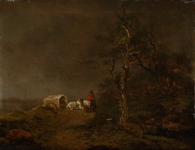 Thunderstorm Landscape with Peasant Wagon by Ferdinand Kobell