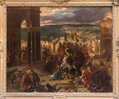Capture of Constantinople by the Crusaders, 12 April 1204 (reduced version and variant of the painting of the Salon of 1841) by Ferdinand Victor Eugene Delacroix