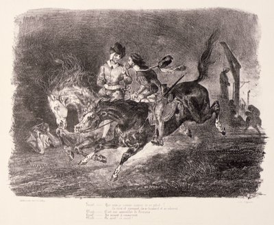 Faust and Mephistopheles Galloping through the Sabbath Night, 1828 by Ferdinand Victor Eugene Delacroix