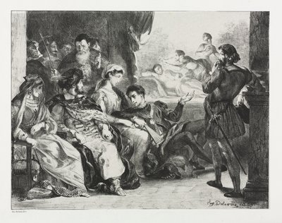 Hamlet: Hamlet Commands the Actors to do a Scene from the Poisoning of his Father by Ferdinand Victor Eugene Delacroix