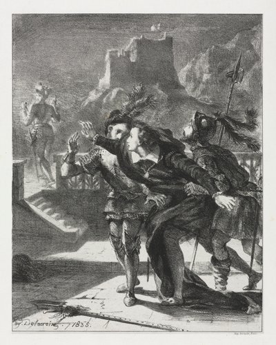 Hamlet: Hamlet Rushes to Follow the Ghost of his Father, 1835 by Ferdinand Victor Eugene Delacroix