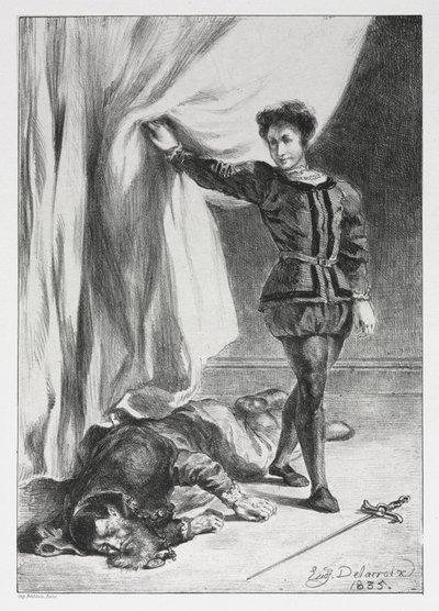 Hamlet: Hamlet and the Corpse of Polonius by Ferdinand Victor Eugene Delacroix