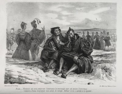 Illustrations for Faust: Faust and Wagner by Ferdinand Victor Eugene Delacroix