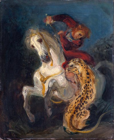 Rider Attacked by a Jaguar by Ferdinand Victor Eugene Delacroix