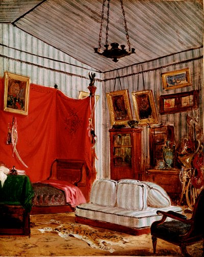 Study for Interior with Two Portraits by Ferdinand Victor Eugene Delacroix