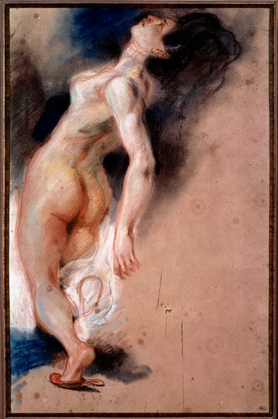 Study of a Naked Woman Overturned Back; Study of a Slave for 
