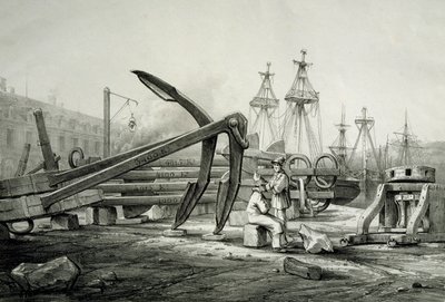 Anchors at Naval Shipyard by Ferdinand Victor Perrot