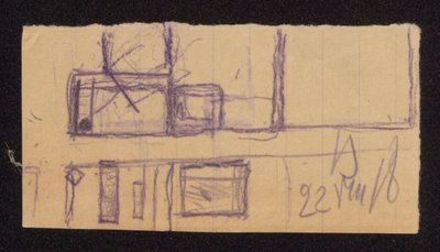 Projects for the Reconstruction of the "Wall" in Bohdanów - Plan of the Farm Buildings (?) by Ferdynand Ruszczyc