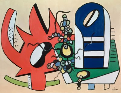 Still Life in Red and Blue by Fernand Leger