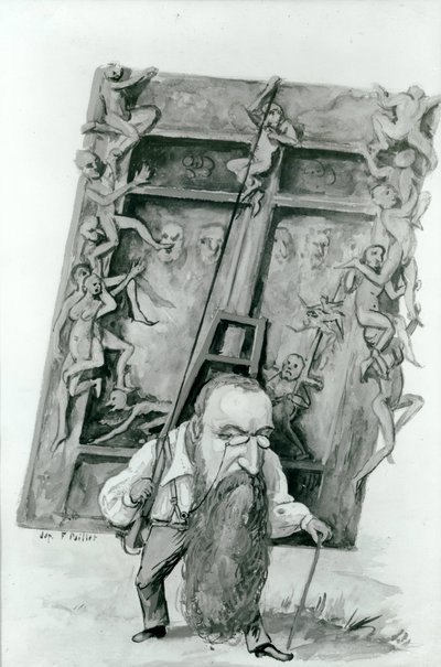 Portrait of Auguste Rodin Bearing the Gates of Hell by Fernand Paillet