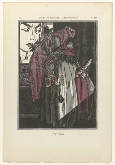 Modes and Manners of Today, 1922, Pl. 12: The Screen by Fernand Siméon
