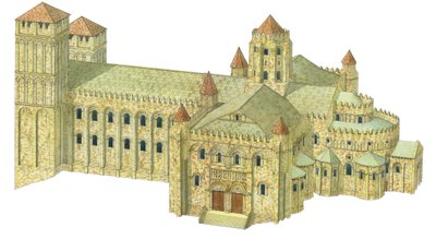 Santiago de Compostela Romanesque Cathedral. Reconstruction. Spain by Fernando Aznar Cenamor