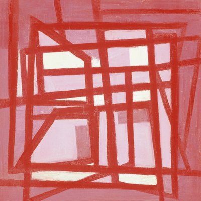 Abstract Red Grid by Fernando Vieira