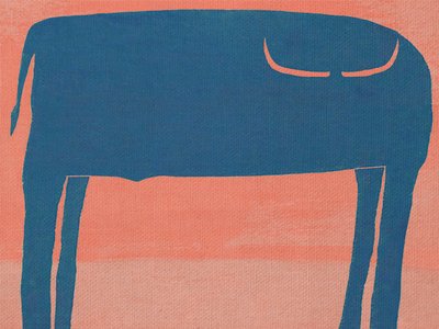 Blue Ox on Peach by Fernando Vieira