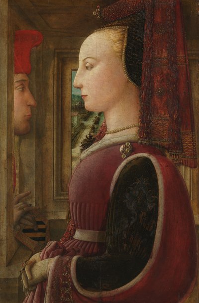 Portrait of a Woman with a Man at a Casement by Fra Filippo Lippi