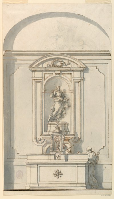 Altar with Tabernacle and Two Priests in Conversation, 1750–75 by Filippo Marchionni