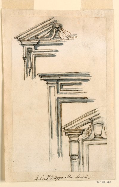 Three Window or Door Cases, ca. 1770 by Filippo Marchionni