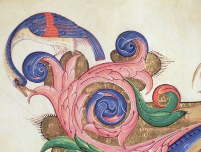 Fantastical Bird Peering Around Foliage (detail) by Filippo di Matteo Torelli