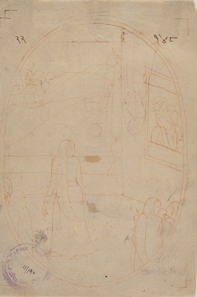 Drawing for an Illustration from a Sat Sai of Bihari Lal Series: The Message of the Eyes by First generation after Nainsukh
