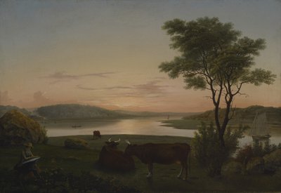 New England Inlet with Self-Portrait, 1848 by Fitz Henry Lane