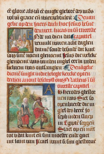 Manuscript Leaf from a Book of Hours by Flemish 15th Century