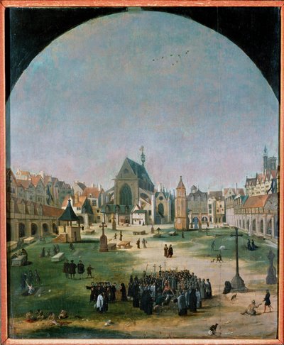 Cemetery and Church of the Innocents by Flemish School