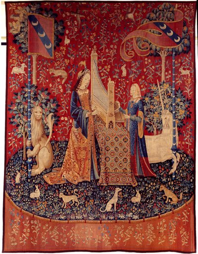 Curtain of the Lady of the Unicorn: Hearing by Flemish School