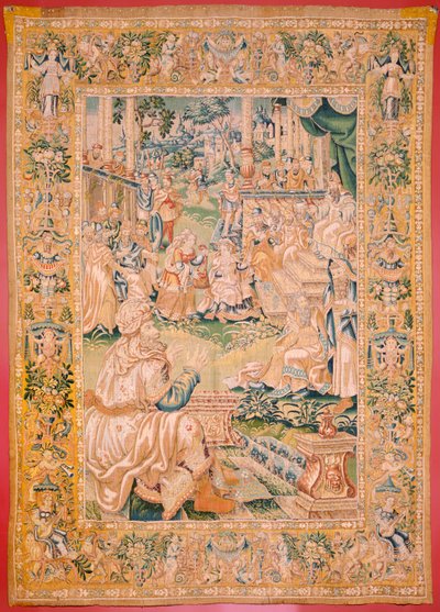 Flemish Tapestry. Series The Book of Judith. Return to Bethulia. Eighth Tapestry in the Series. Manufacture Netherlands, Brussels(?). Second Half of the 16th Century. Fabric Wool. Location Church of Saint Nicholas of Bari by Flemish School
