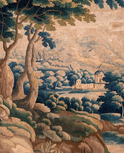 Flemish Tapestry. So Called Verdure. Atelier of Oudenaarde. 332x318cm. Inv 00021. 17th Century. by Flemish School