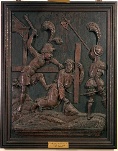 Our Saviour Falls while Carrying the Cross, from the chapel by Flemish School