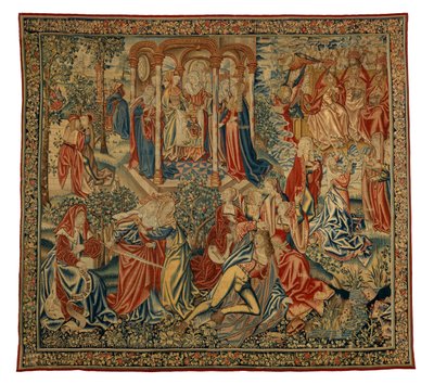 Tapestry, A Moral Allegory of Man or Justice Attacking Man, made in Flanders, Belgium, circa 1500 by Flemish School