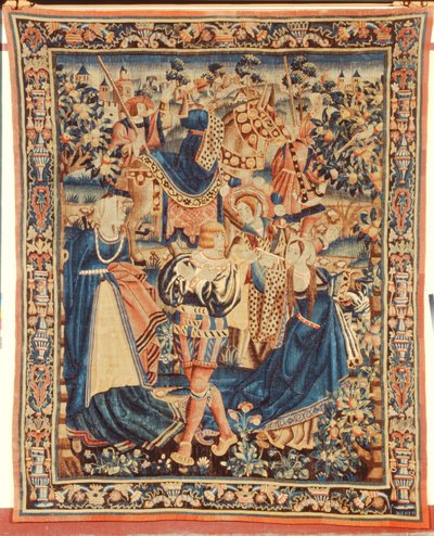 Tapestry series depicting a scene from the parable of the Prodigal Son by Flemish School
