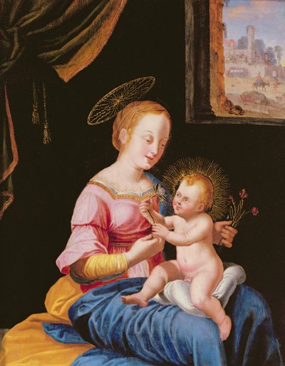 Virgin and Child with the Flight into Egypt by Flemish School
