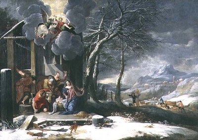 Winter Landscape with Nativity by Flemish School