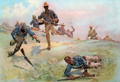 Troop C, Ninth U.S. Cavalry, Captain, Leading the Charge at San Juan by Fletcher C. Ransom