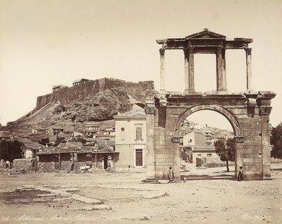 The Arch of Hadrian on the Acropolis of Athens by Félix Bonfils