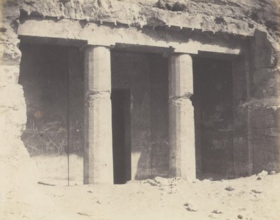 Beni-Hassan, Hypogean Architecture - Tomb of Nevtoph, 1851-52, printed 1853-54 by Félix Teynard