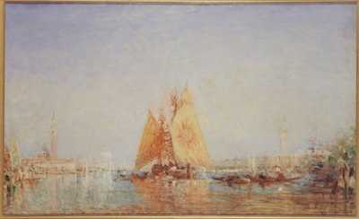 Venice, Trabaccolo with yellow sail, between 1870 and 1890 by Félix Ziem