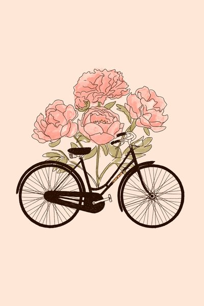 Bicycle and flower: Paris, 2022 by Florent Bodart