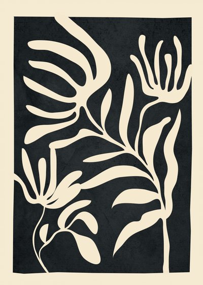 Abstract Botanical Forms by Flow Line
